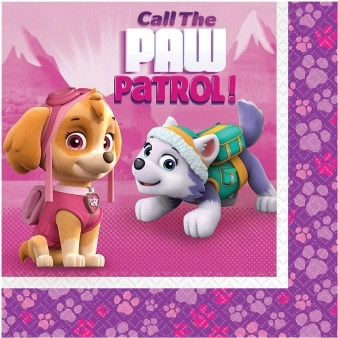 Paw Patrol Pink papierowe serwetki 33 x 33 cm (20 szt.)