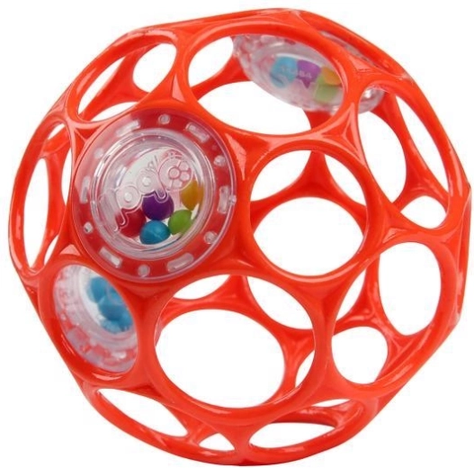 Oball grzechocząca piłeczka Rattle 10 cm pomarańczowa