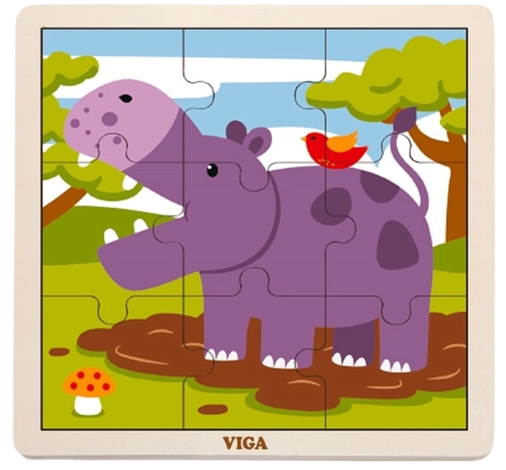 Babu drewniane puzzle hipopotam