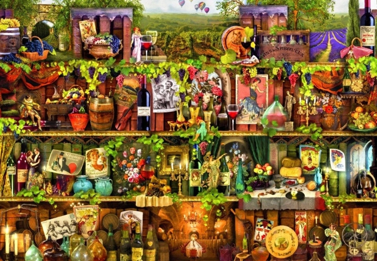 Puzzle Półka z winem 1000 elementów BLUEBIRD