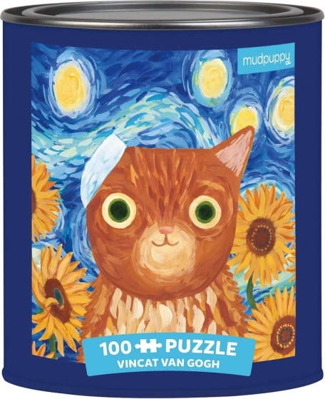 Puzzle Vincent van Gogh artystyczne kotki 100 elementów w puszce