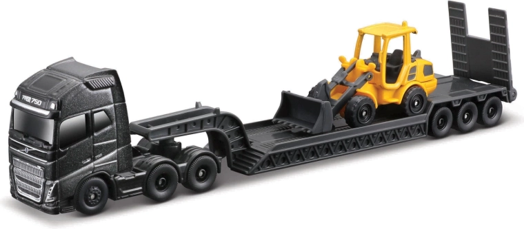 Maisto mini maszyny robocze – zestaw dużego ciągnika siodłowego Volvo FH16 z wywrotką Volvo A25G