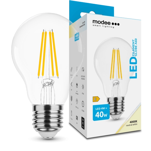 Modee Smart Lighting LED żarówka filamentowa Globe E27 4 W neutralna biel