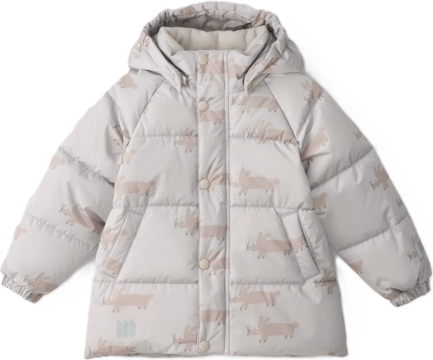 Dziecięca zimowa pikowana kurtka LEOKID Leni Silver Cloud Fluffy, rozmiar 98