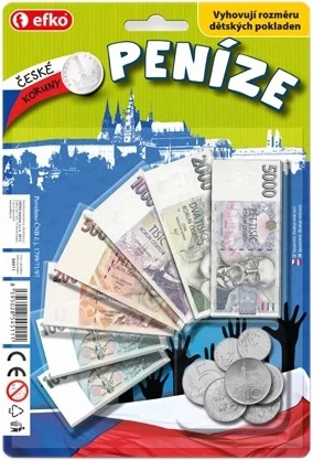 EFKO pieniądze dla dzieci – korony czeskie: banknoty i monety