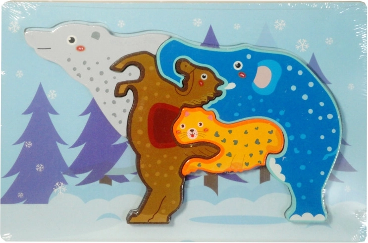 Drewniane puzzle ze zwierzętami – kształt słonia