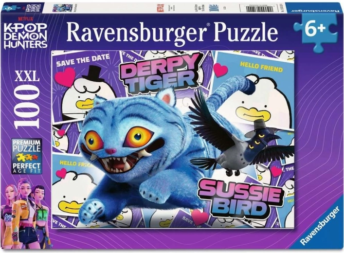 Puzzle Ravensburger K-pop: Zwariowany tygrys i ptaszek Sussie XXL 100 elementów