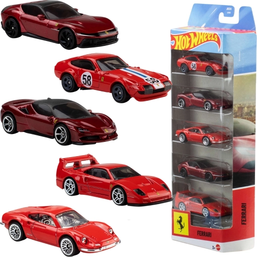 Hot Wheels Ferrari zestaw 5 metalowych autek 1:64