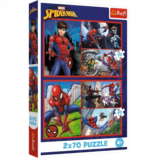Puzzle 2x70 - Pajęcze historie Disney Marvel Spiderman