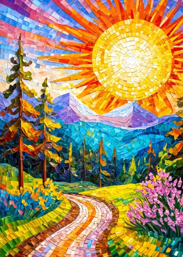 Enjoy puzzle Mozaikowy wschód słońca 1000 elementów
