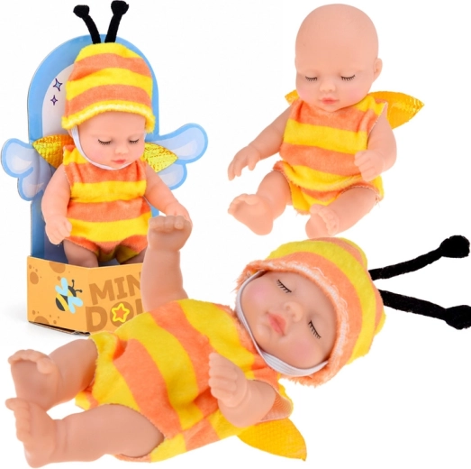 Mini lalka niemowlę w kostiumie pszczółki 11 cm - 1 sztuka