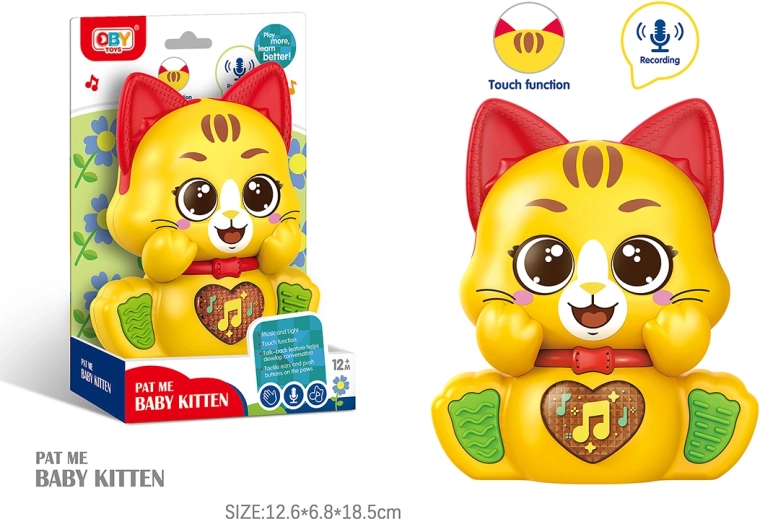 Mówiący kotek ze świetlnymi i dźwiękowymi efektami 12 cm