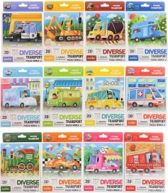Wesołe puzzle z motywem transportu
