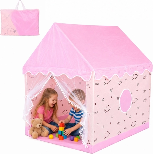 Pastelowy domek dziecięcy – namiot do zabawy dla dziewczynek 120 × 100 × 130 cm