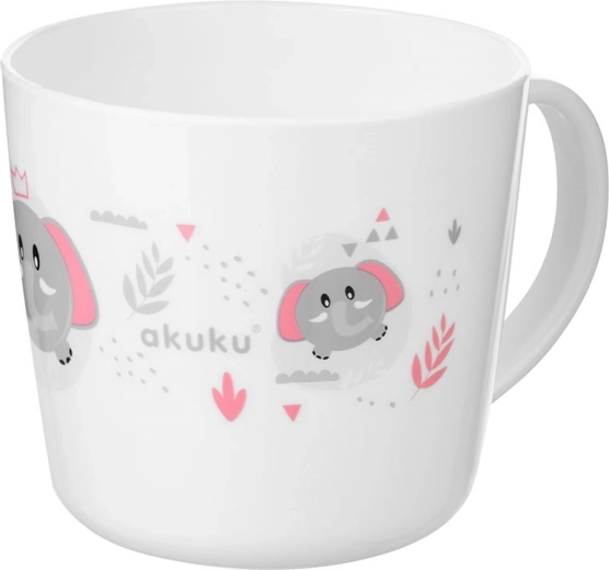 Kubek dziecięcy z uchem Akuku 250 ml – słoniki