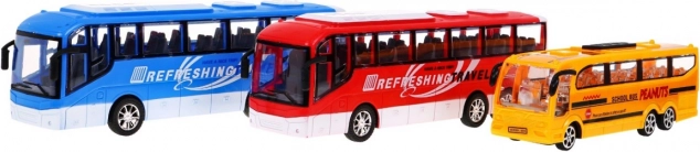 Zestaw autobusów dla dzieci 3+ Autobus szkolny i turystyczne autobusy w żywych kolorach