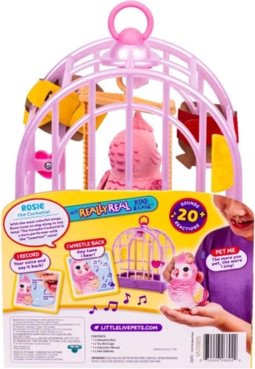 Moose Little Live Pets mówiący ptaszek z klatką - 1 szt.