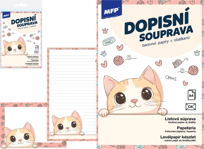 Papier listowy kolorowy LUX z motywem Kota