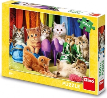 Puzzle Dino kolorowe kocięta 300 XL elementów