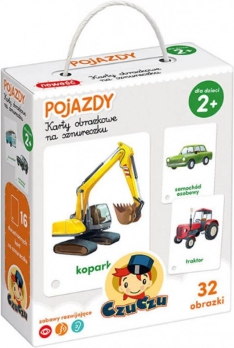 Obrazkowe karty na sznureczku – Pojazdy