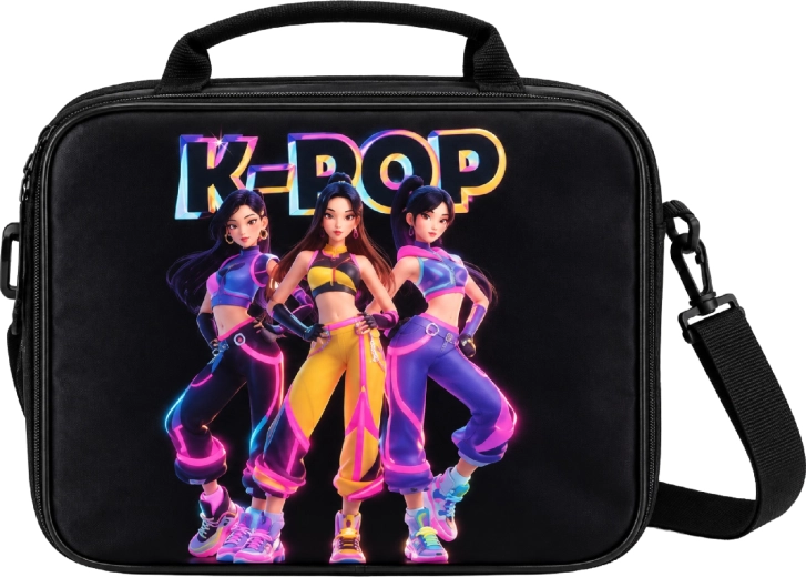 Czarna termoizolacyjna torba na przekąski K-Pop Demon Hunters HUNTR/X