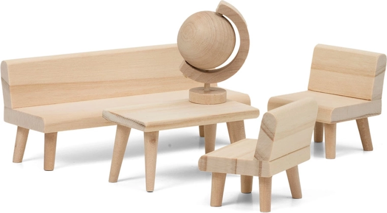 Lundby kreatywny zestaw mebli do salonu do domku dla lalek (DIY)