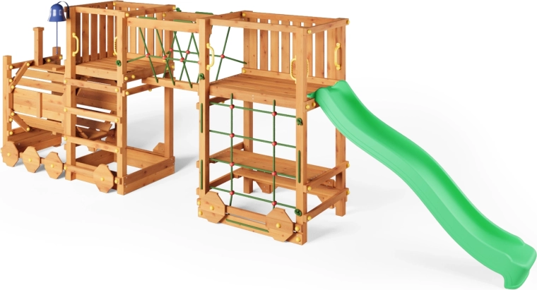 Długa zielona zjeżdżalnia 220 cm