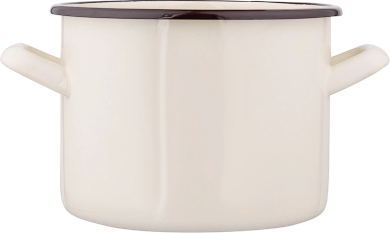 Silesia emaliowany garnek 2,2 l, 16 cm, kremowy