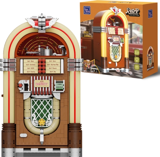 Pantasy retro interaktywny jukebox z klocków (1273 elementy)