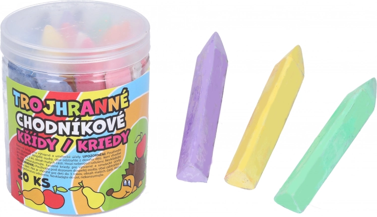 Kolorowe trójkątne kredy chodnikowe 20 szt.