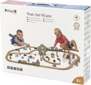 Drewniana kolejka POLARB, 90 elementów