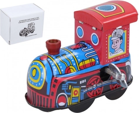 Metalowa nakręcana lokomotywka na kluczyk 6 cm