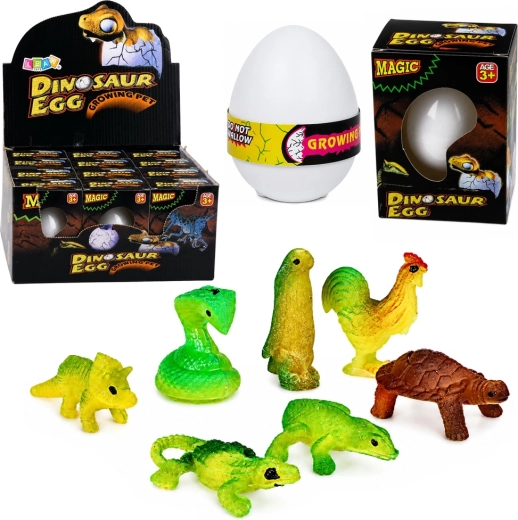 Magiczne wykluwające się jajko z rosnącym dinozaurem do wody, białe 6,5 cm - 1 sztuka