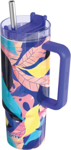 Stalowy kubek termiczny Quokka Vibe Midnight Forest ze słomką 880 ml