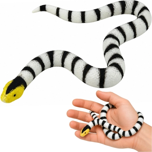 Realistyczny gumowy wąż czarno-biały 33 cm
