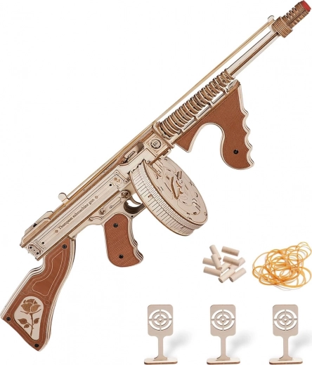RoboTime 3D drewniana mechaniczna układanka pistolet maszynowy THOMPSON