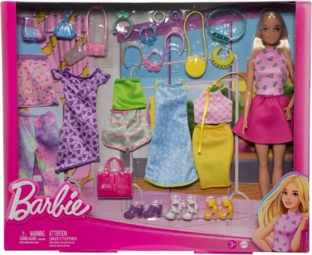 Lalka Barbie z modnymi strojami i akcesoriami – zestaw mix & match