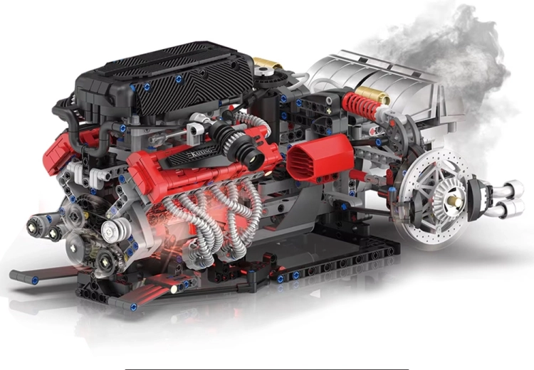Realistyczny silnik V12 z działającymi mechanizmami