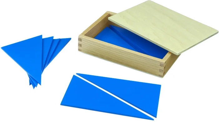 Moyo Montessori pudełko Montessori z niebieskimi trójkątami