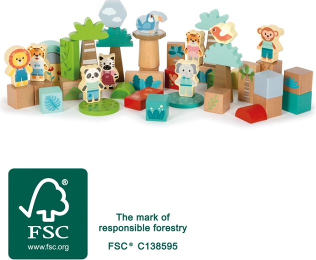 Drewniana układanka Przyjaciele z dżungli small foot