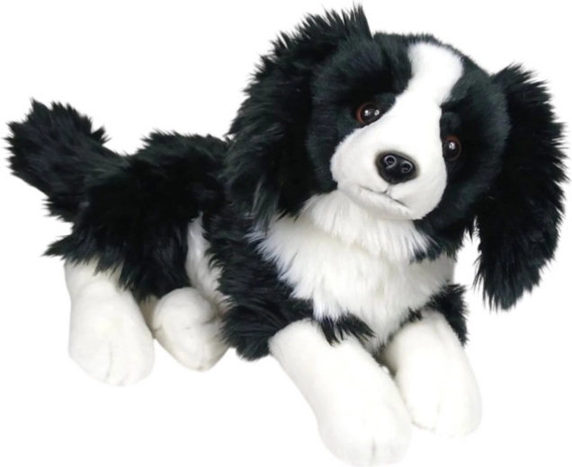 Pluszowy pies border collie leżący 30 cm