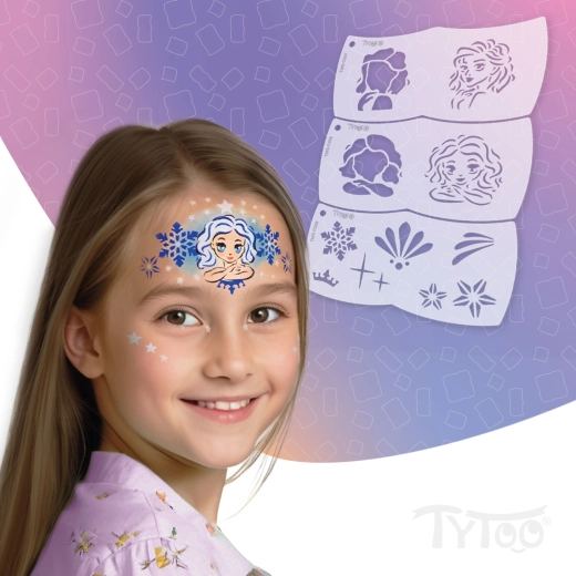 TyToo Mosaic szablony do malowania twarzy Lodowa Królowa – 3 sztuki