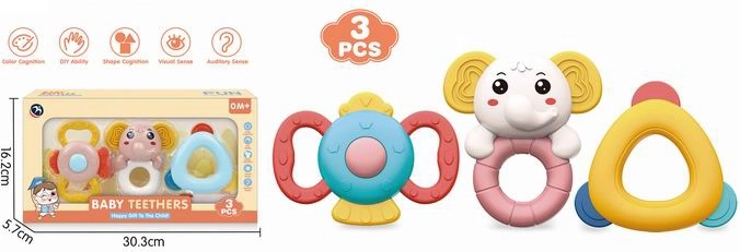 Zestaw grzechotek dla niemowląt, 3 szt.