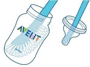 Końcówka w rączce do smoczków i wąskich części