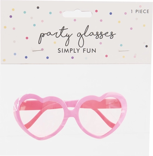 Różowe okulary imprezowe w kształcie serca 14 × 6 cm