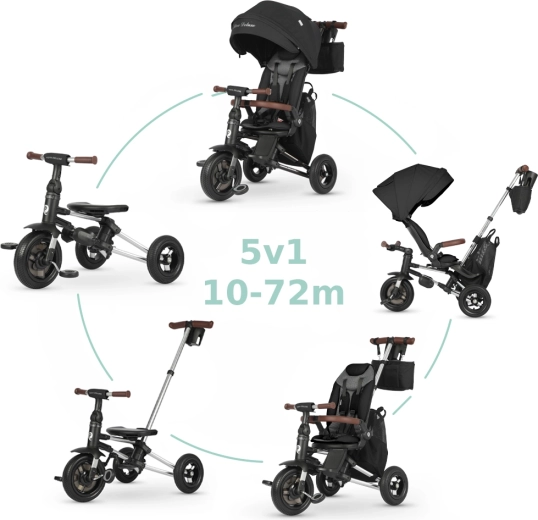 Trójkołowiec Qplay Nova Deluxe 5w1 czarny