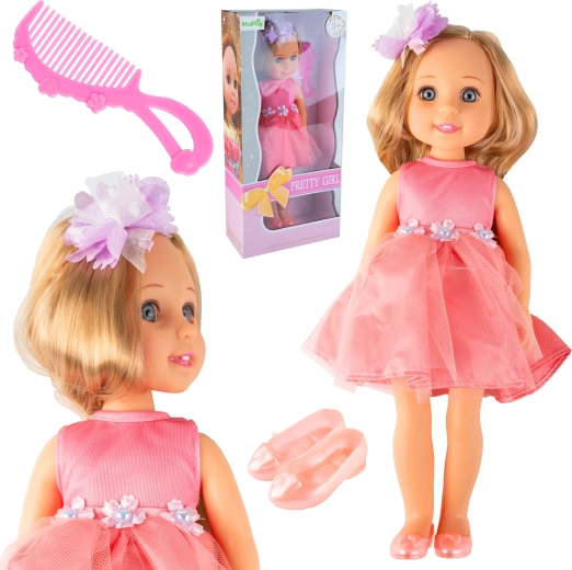 Lalka Pretty Girl w różowej sukience 36 cm
