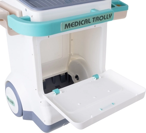 Mobilny dwupoziomowy wózek z miejscem do przechowywania