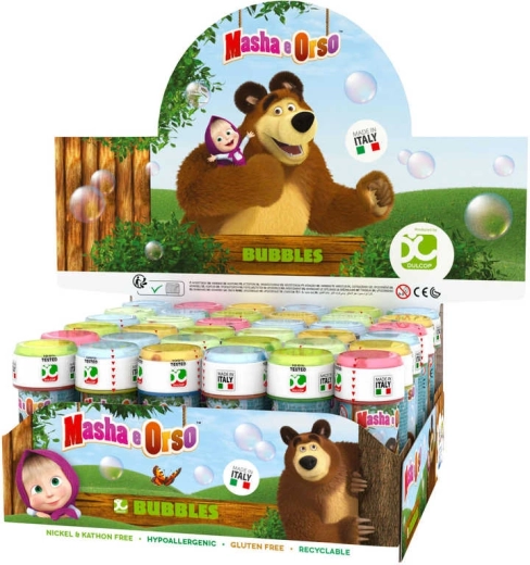 Bańki mydlane Masza i Niedźwiedź 60 ml z mini grą w zakrętce - 1 sztuka