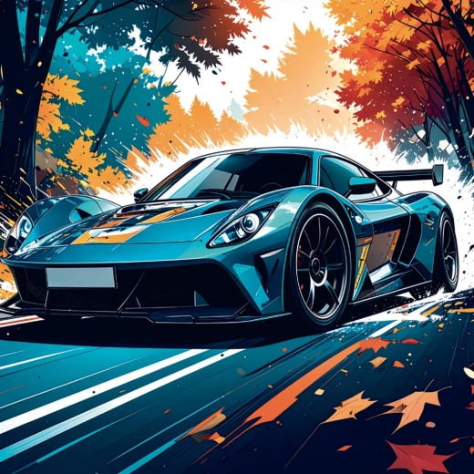 Dynamiczne ilustracje samochodów sportowych